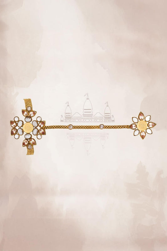 Crystal & Kasu Coin Embellished Haathphool 