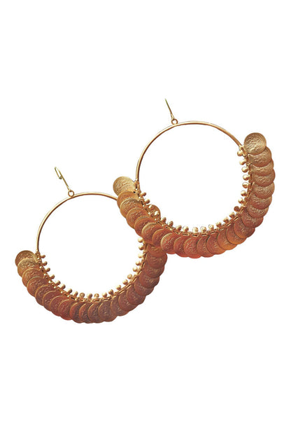 Kasu Coin Hoop Earrings 