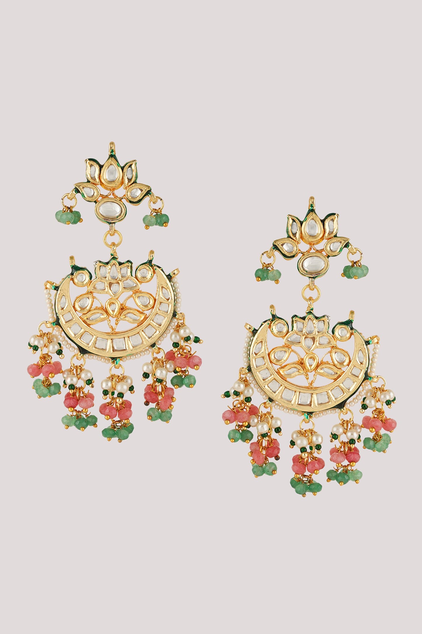 Kundan & Polki Embellished Pendant Choker Necklace Set 