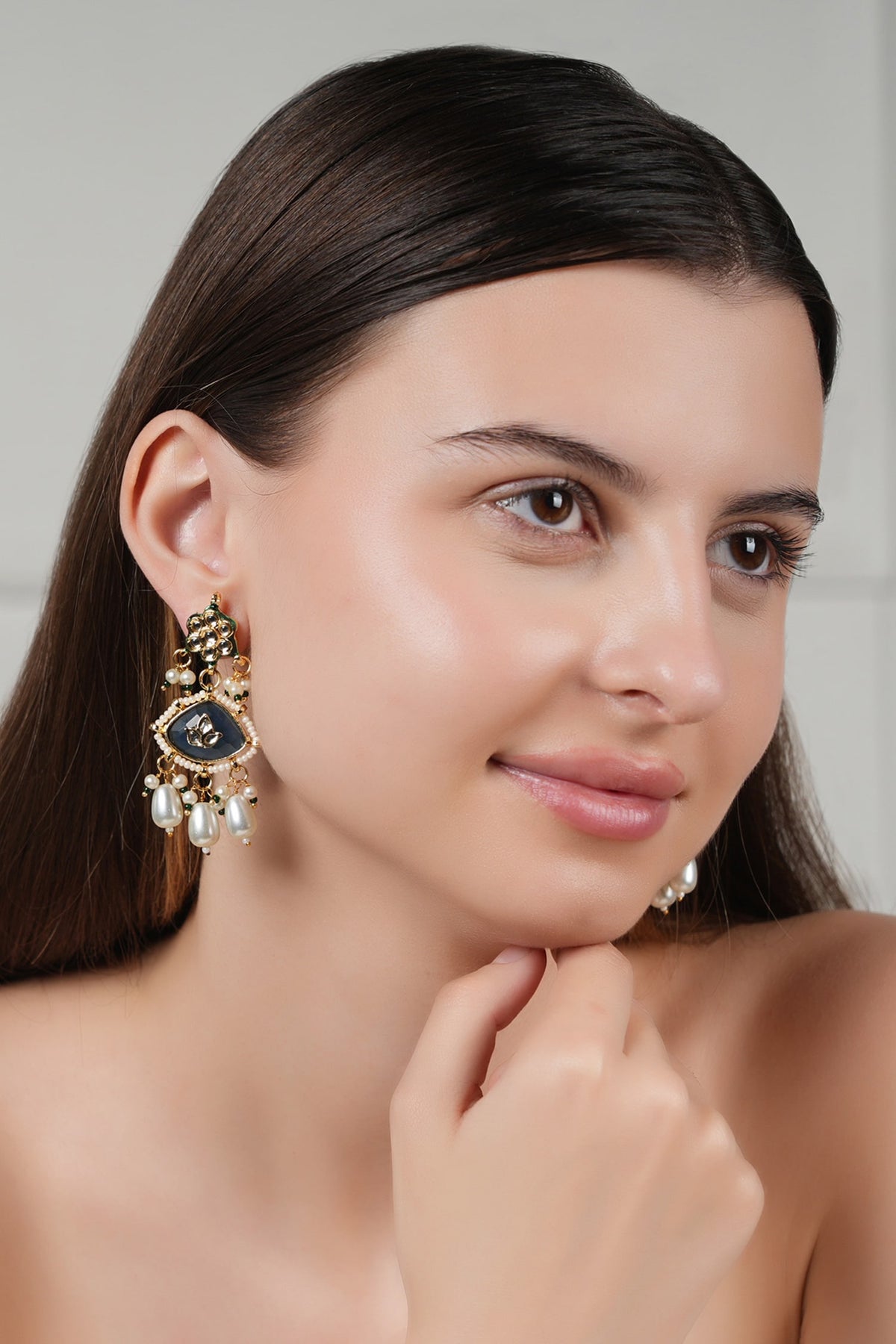 Kundan & Enamel Embellished Earrings 