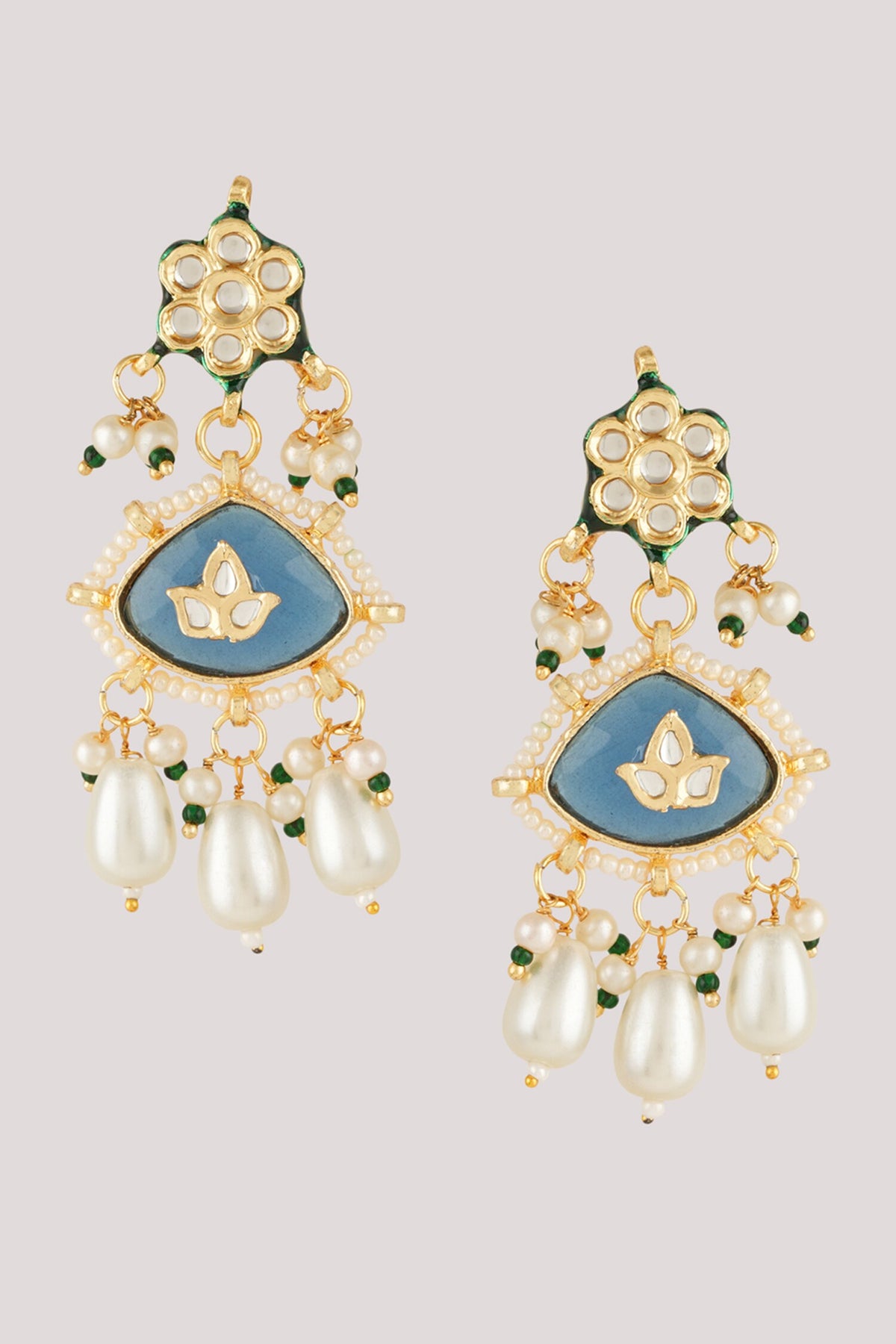 Kundan & Enamel Embellished Earrings 