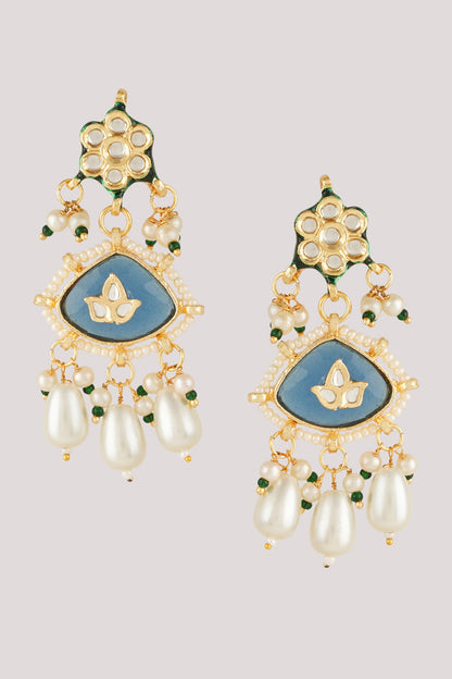 Kundan & Enamel Embellished Earrings 