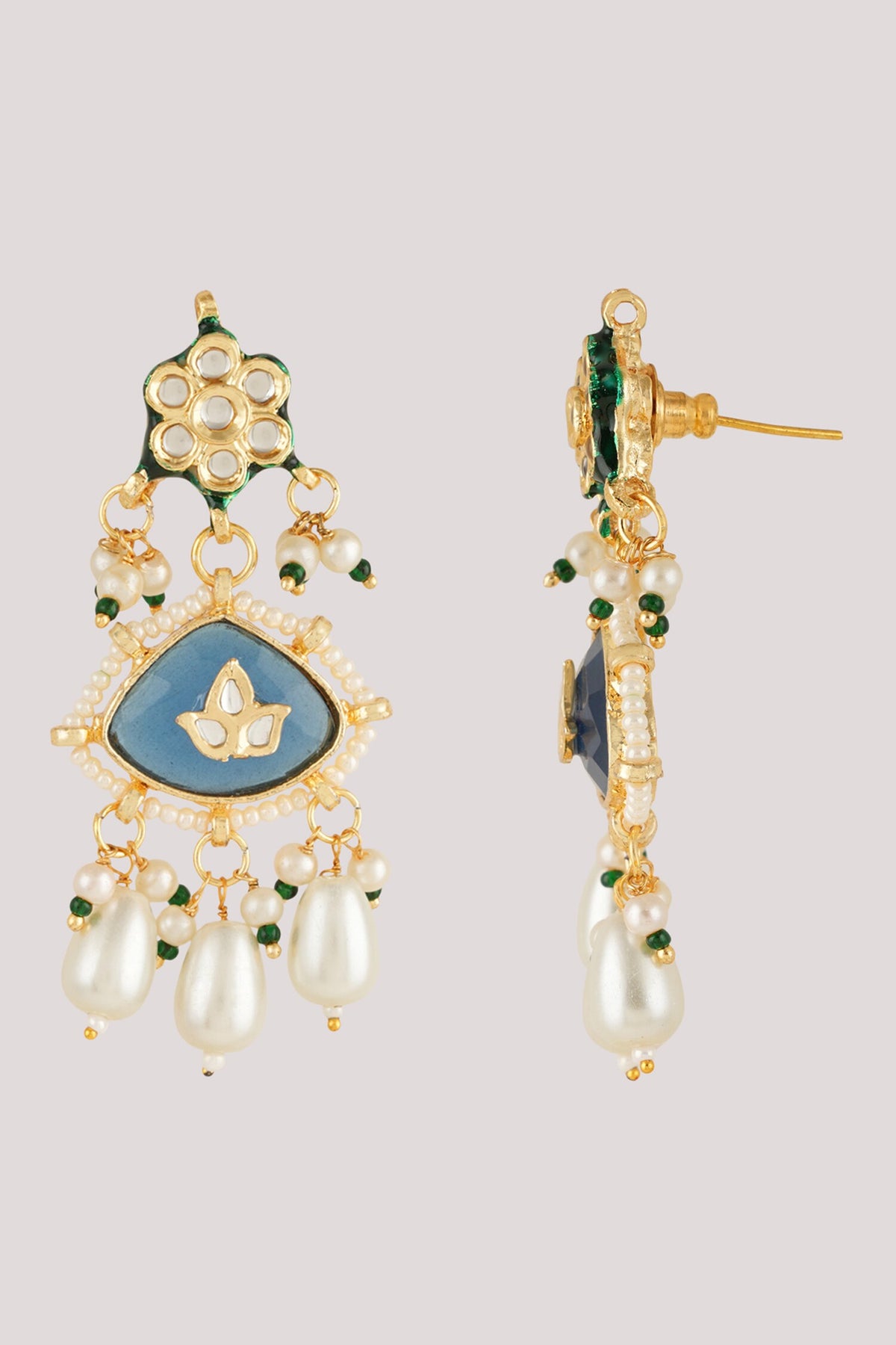 Kundan & Enamel Embellished Earrings 