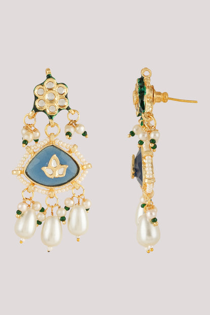 Kundan & Enamel Embellished Earrings 