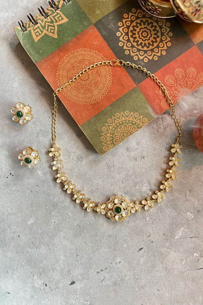 Moissanite Polki Embellished Choker Set 