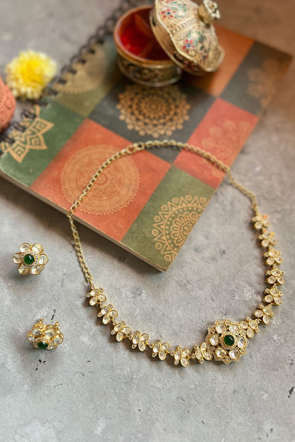 Moissanite Polki Embellished Choker Set 