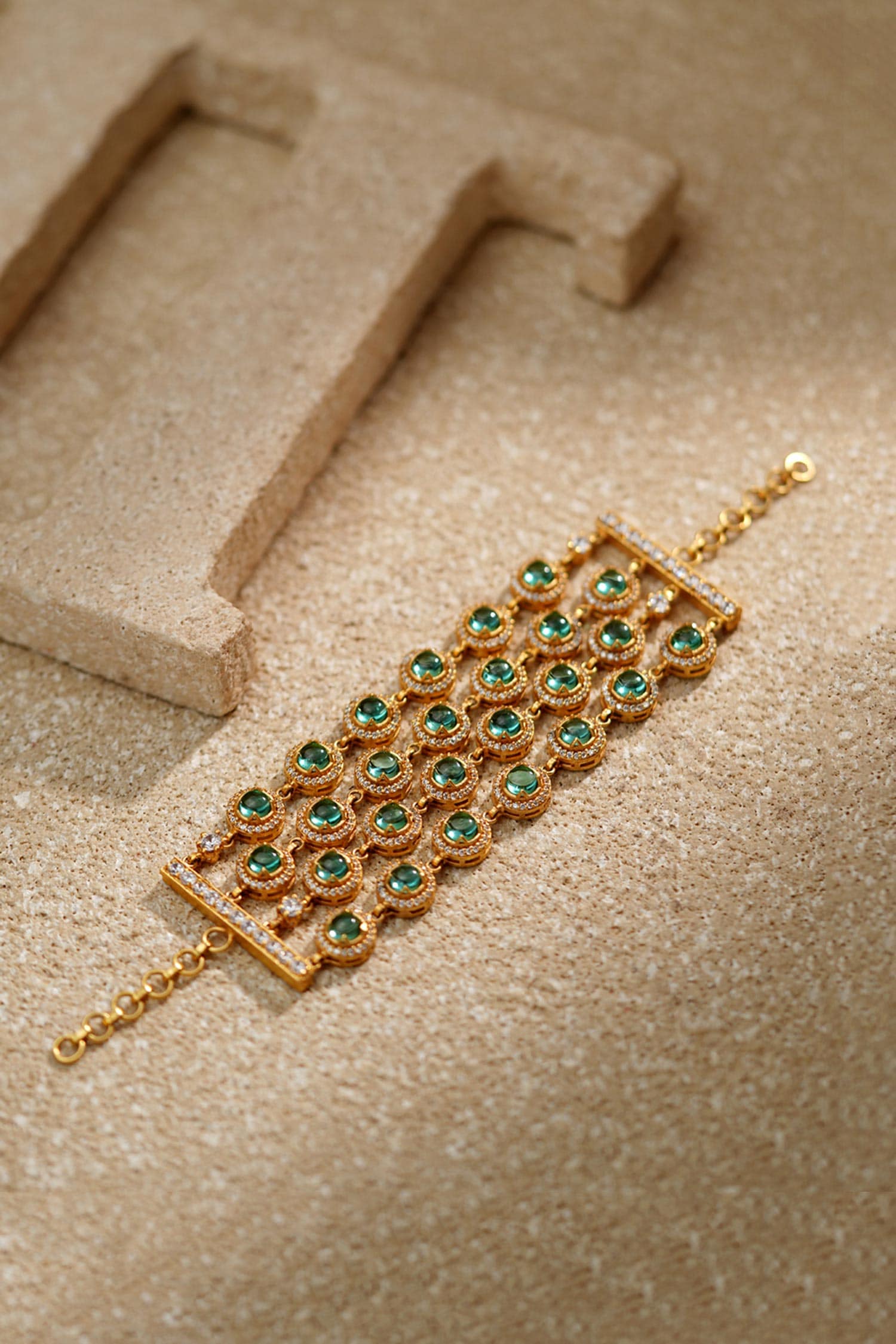 Multi Layered Emerald Bracelet 