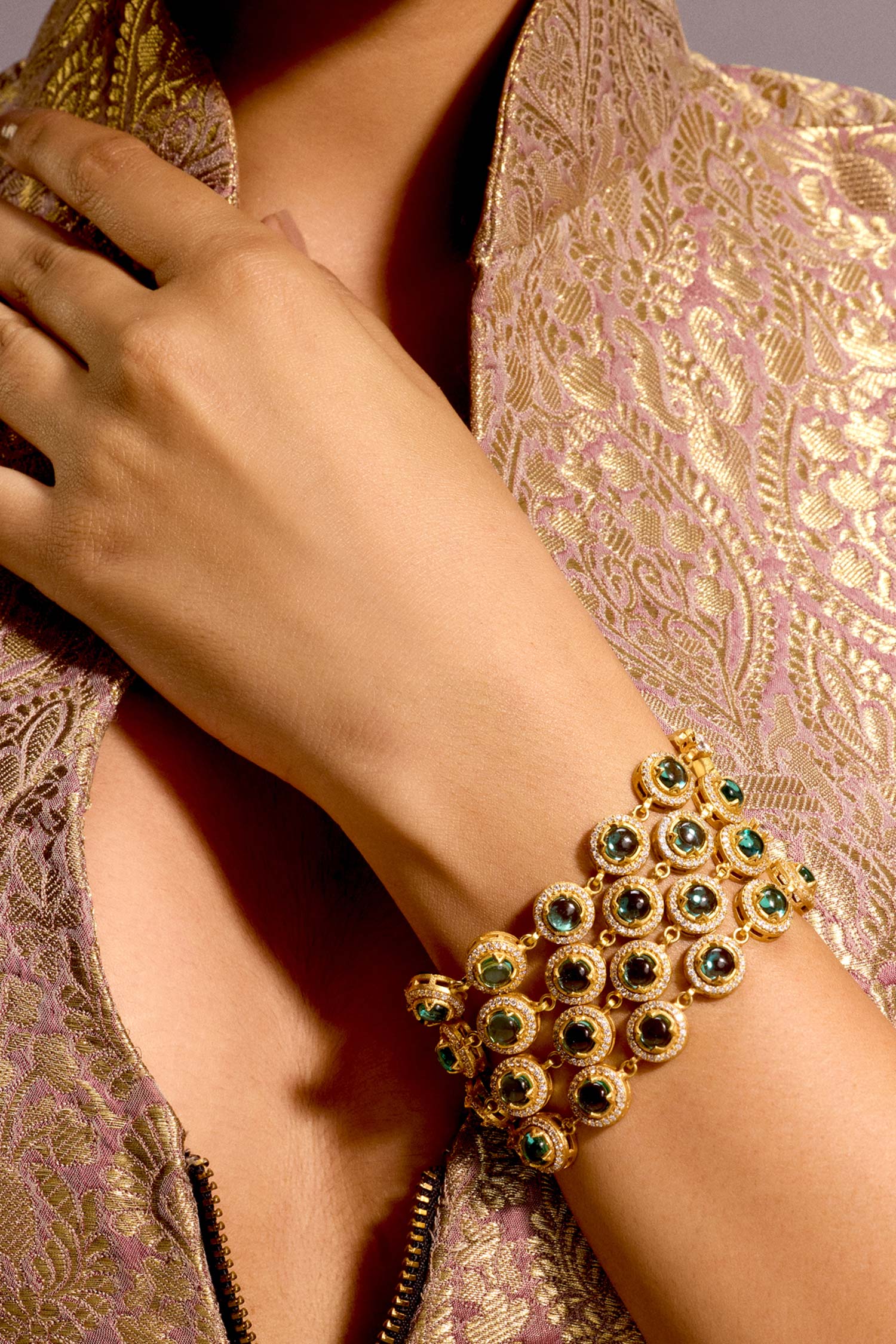 Multi Layered Emerald Bracelet 