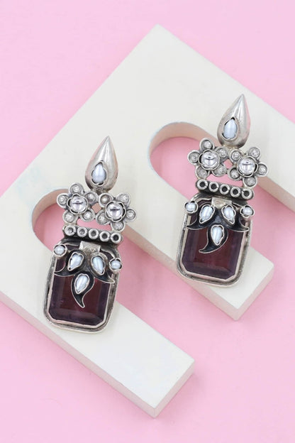 Refined Grace Floral Crystal Earrings 