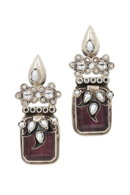 Refined Grace Floral Crystal Earrings 