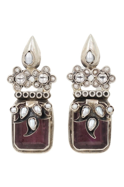 Refined Grace Floral Crystal Earrings 