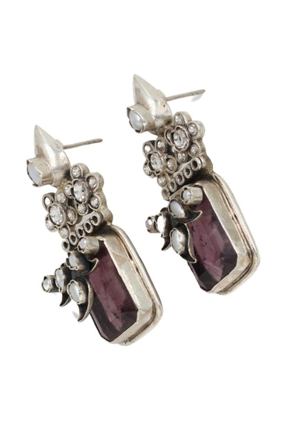 Refined Grace Floral Crystal Earrings 