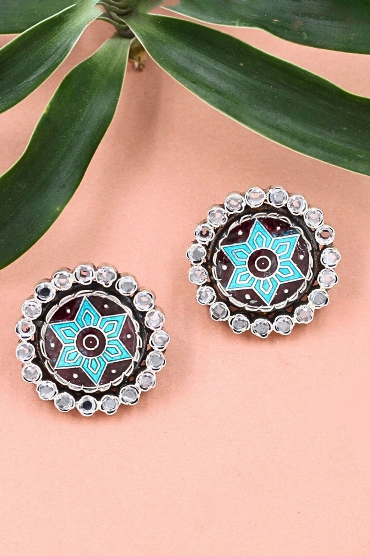 Artisan Floral Carved Studs 