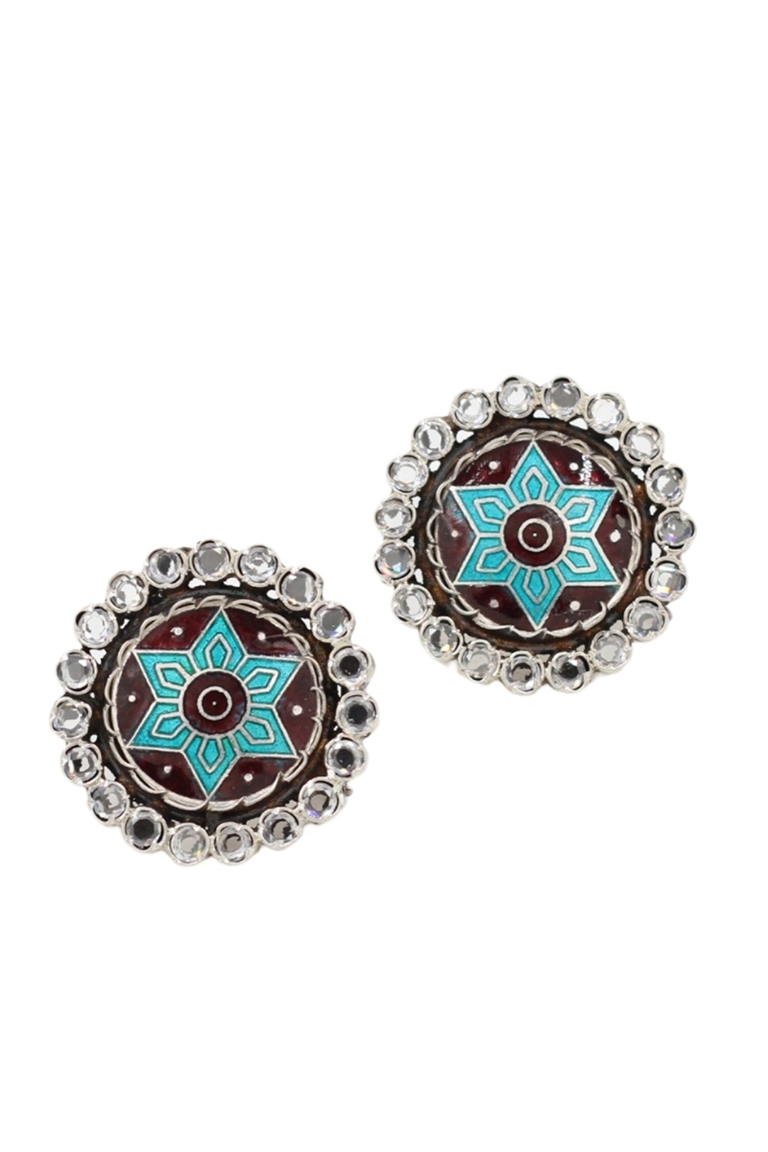 Artisan Floral Carved Studs 