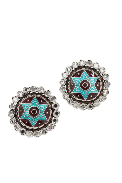 Artisan Floral Carved Studs 