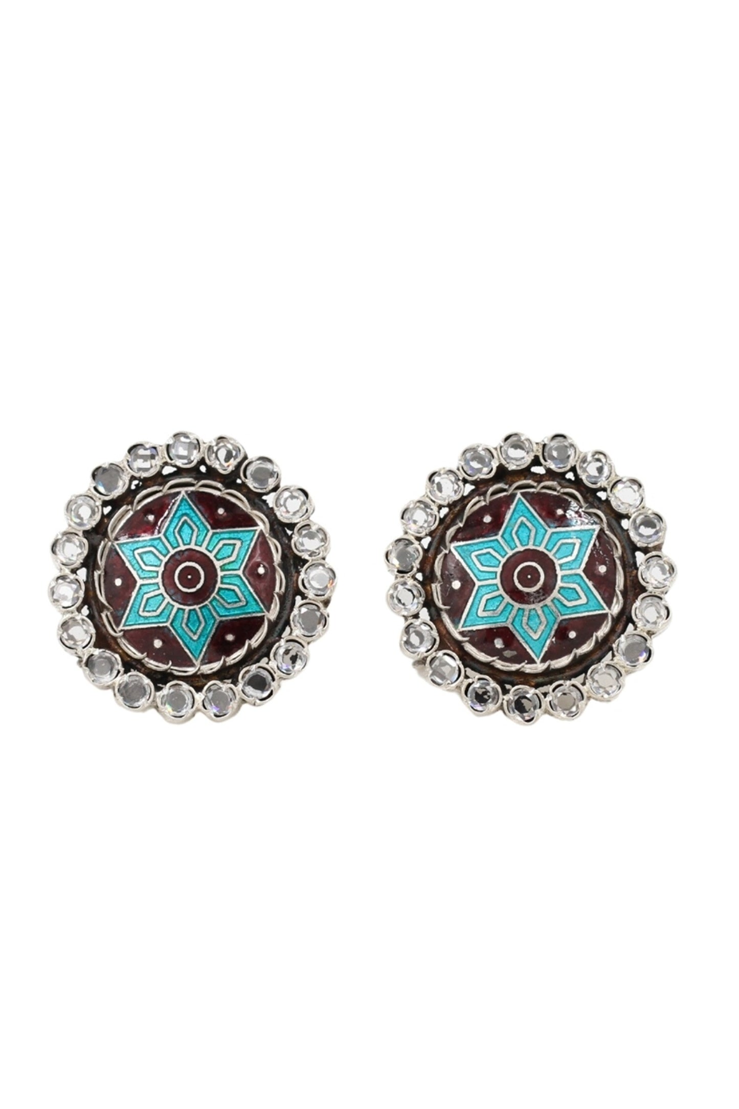 Artisan Floral Carved Studs 