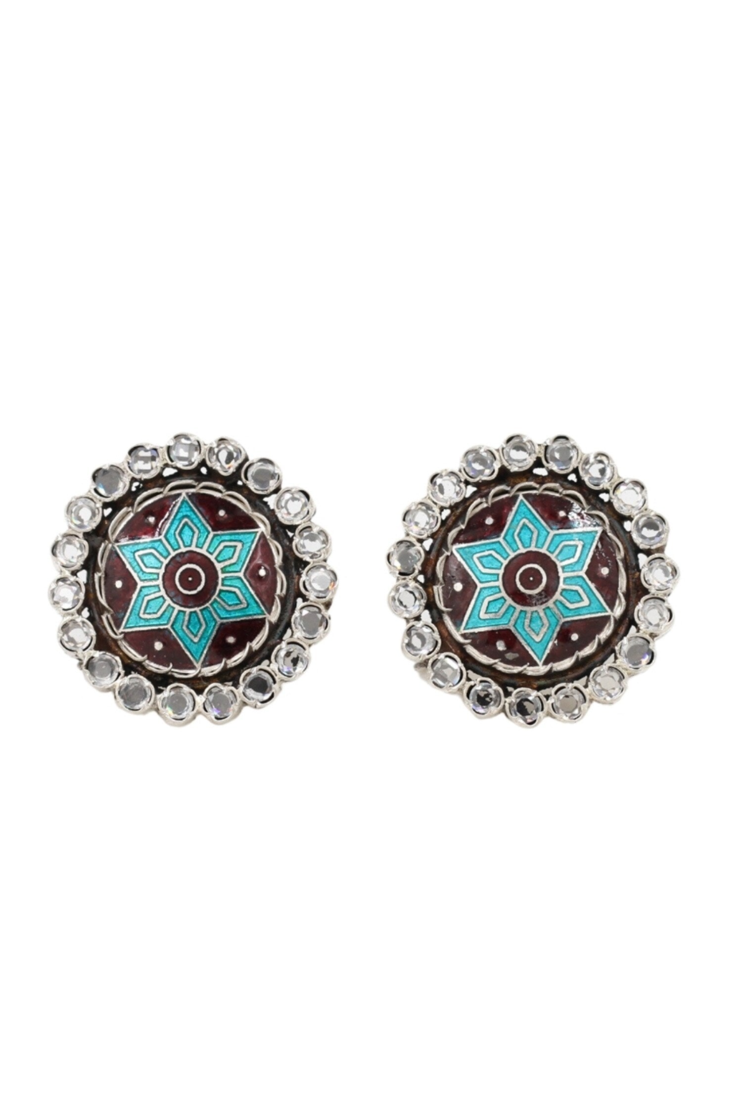 Artisan Floral Carved Studs 