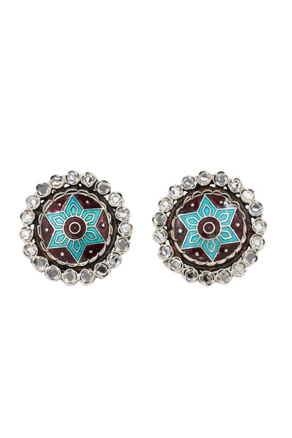 Artisan Floral Carved Studs 
