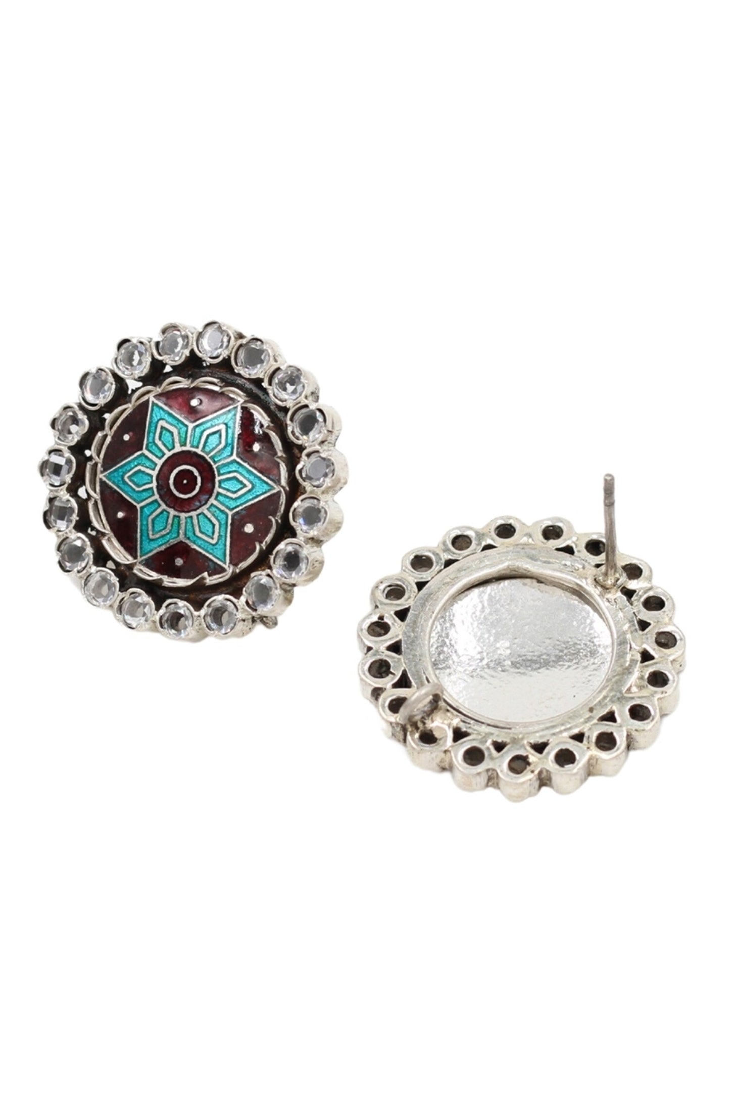 Artisan Floral Carved Studs 