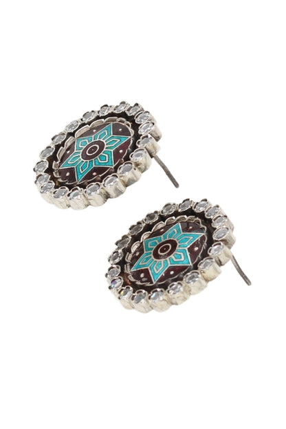 Artisan Floral Carved Studs 