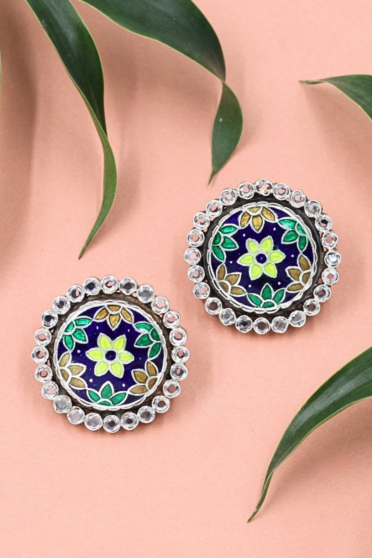Distinctive Artisan Floral Studs 