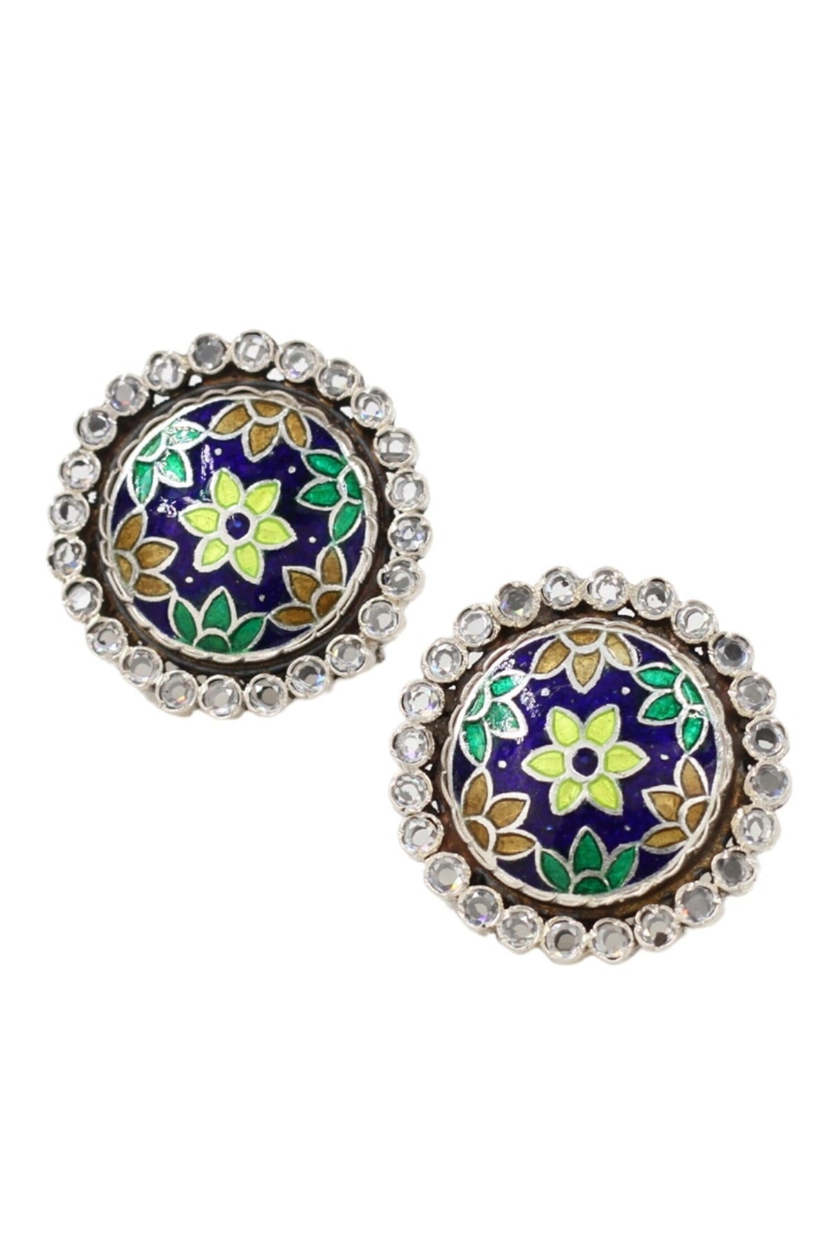Distinctive Artisan Floral Studs 