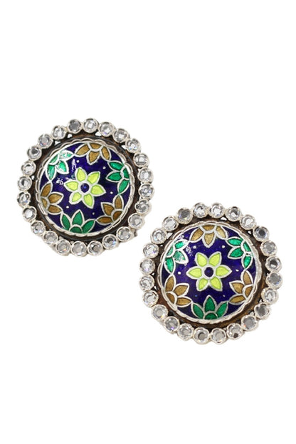Distinctive Artisan Floral Studs 