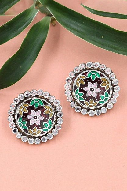 Distinctive Artisan Floral Studs 