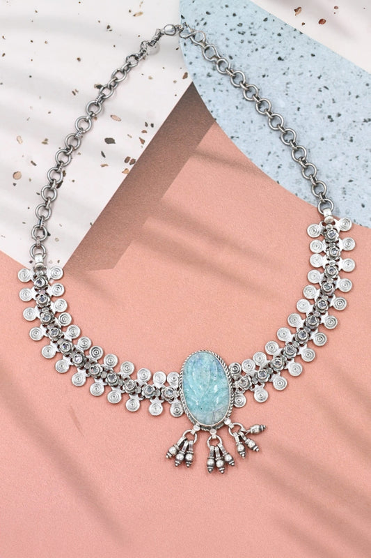Graceful Adornment Stone Embellished Necklace 