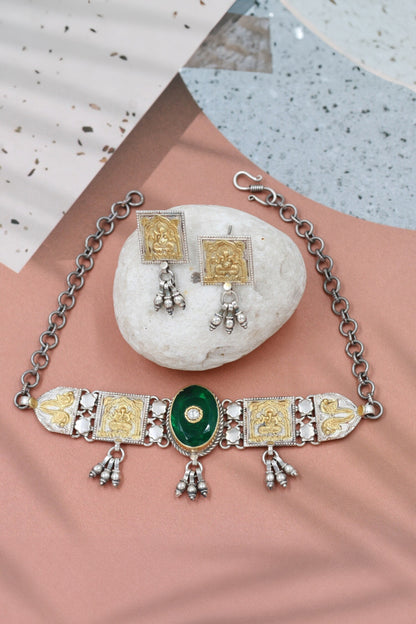 Radiant Duo Stone Embellished Choker Set 