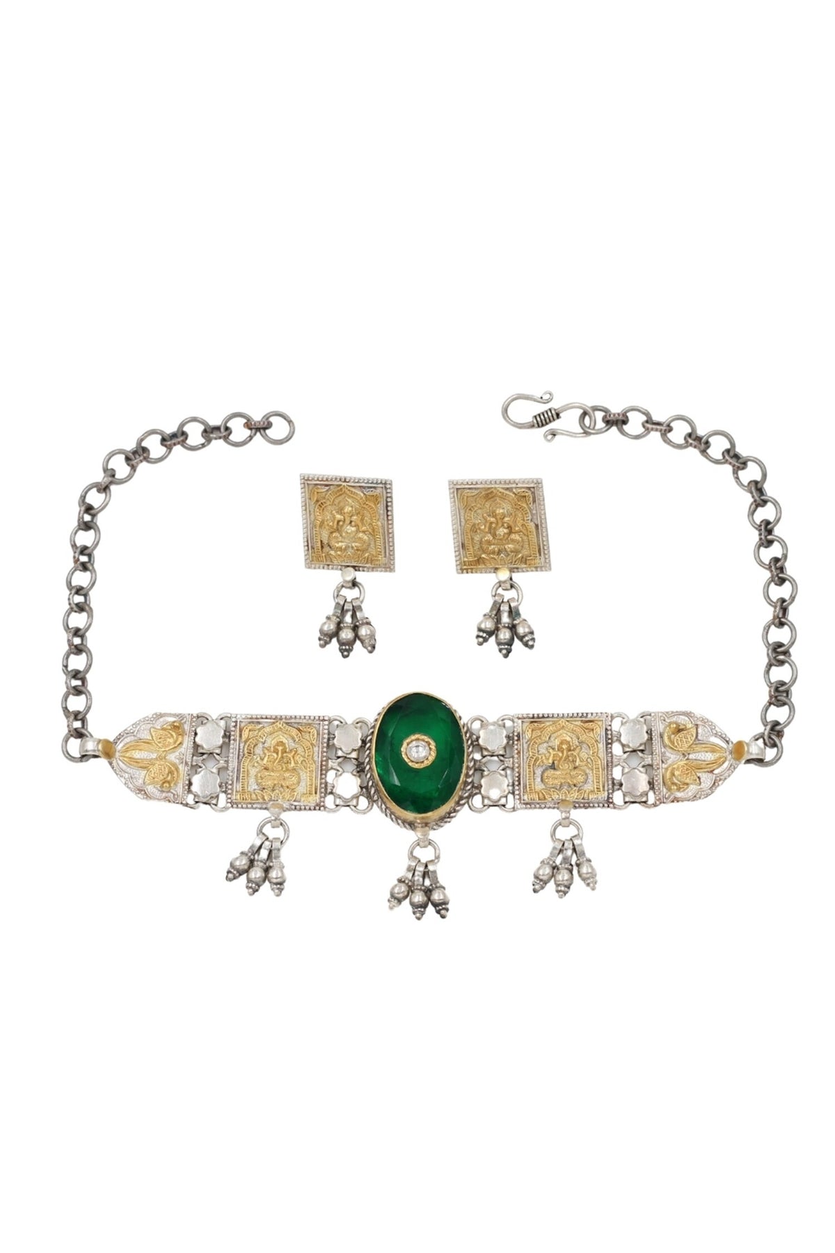Radiant Duo Stone Embellished Choker Set 