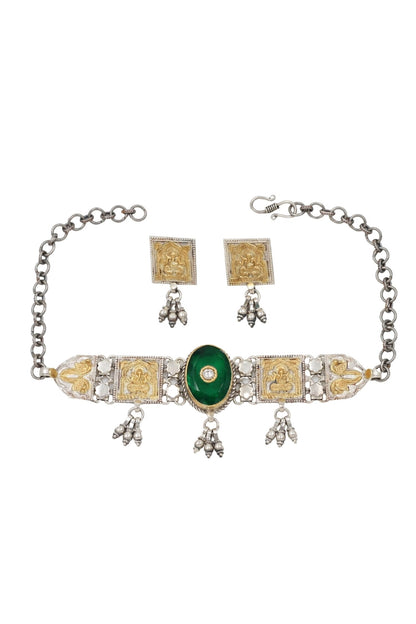 Radiant Duo Stone Embellished Choker Set 