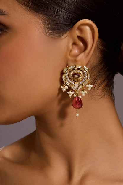 Stone Embellished Drop Earrings 