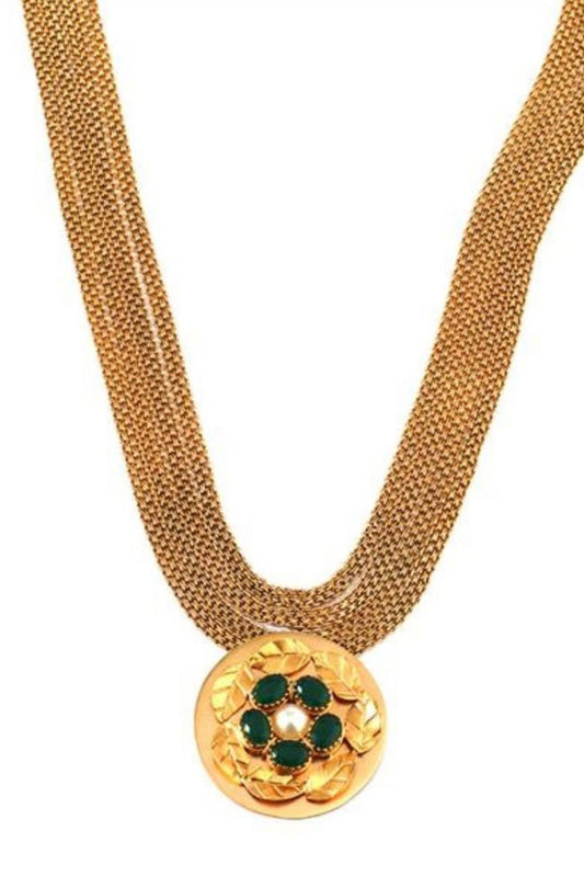 Crystal Bloom Embellished Pendant Necklace 