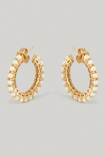 Pearl Embellished Hoops 