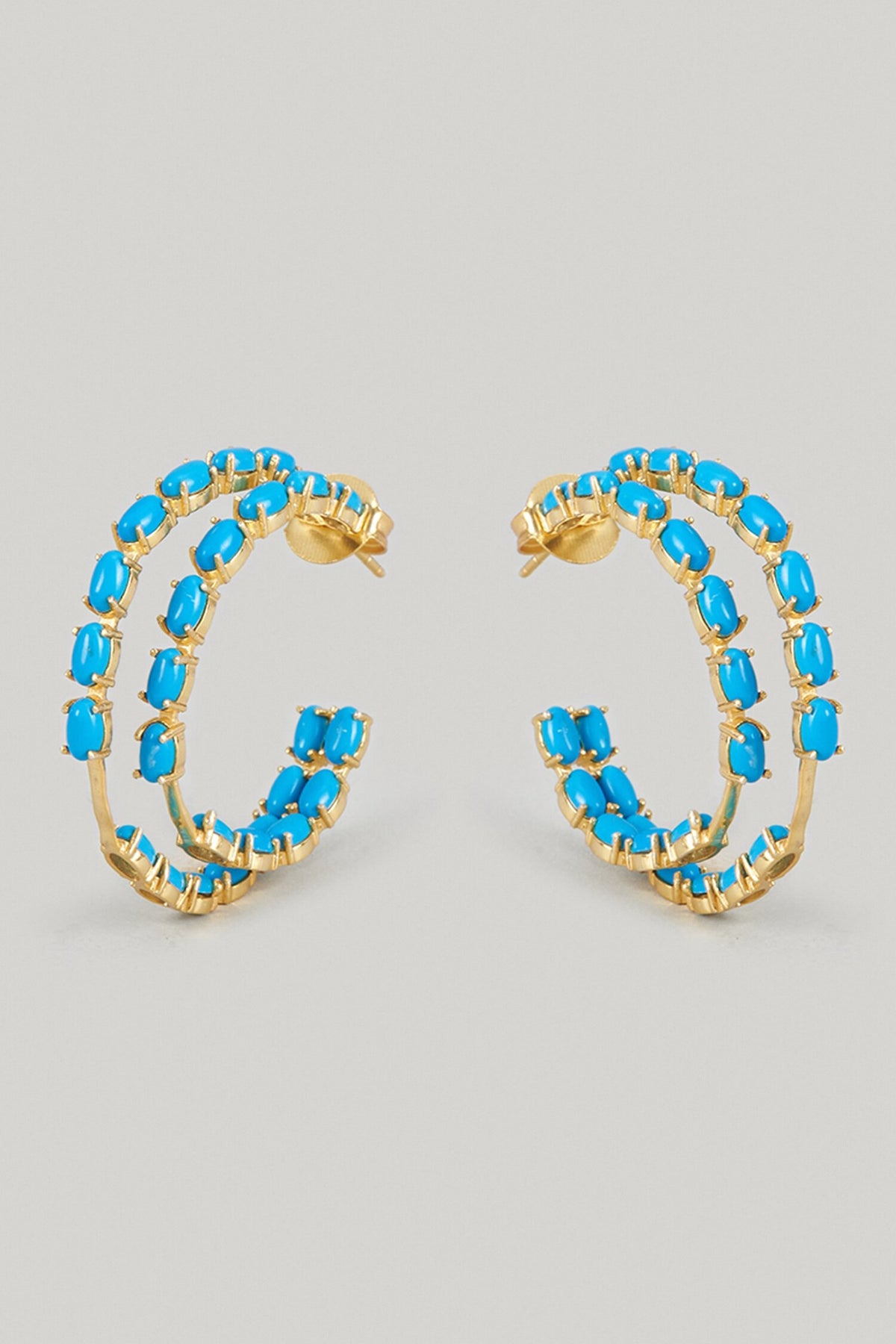 Kiara Stone Studded Hoops 