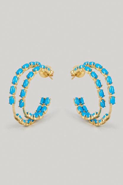 Kiara Stone Studded Hoops 