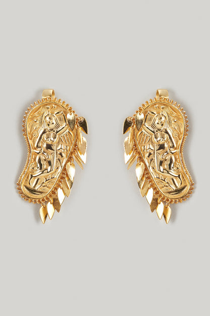 Kaveri Goddess Vishnumaya Carved Earrings 
