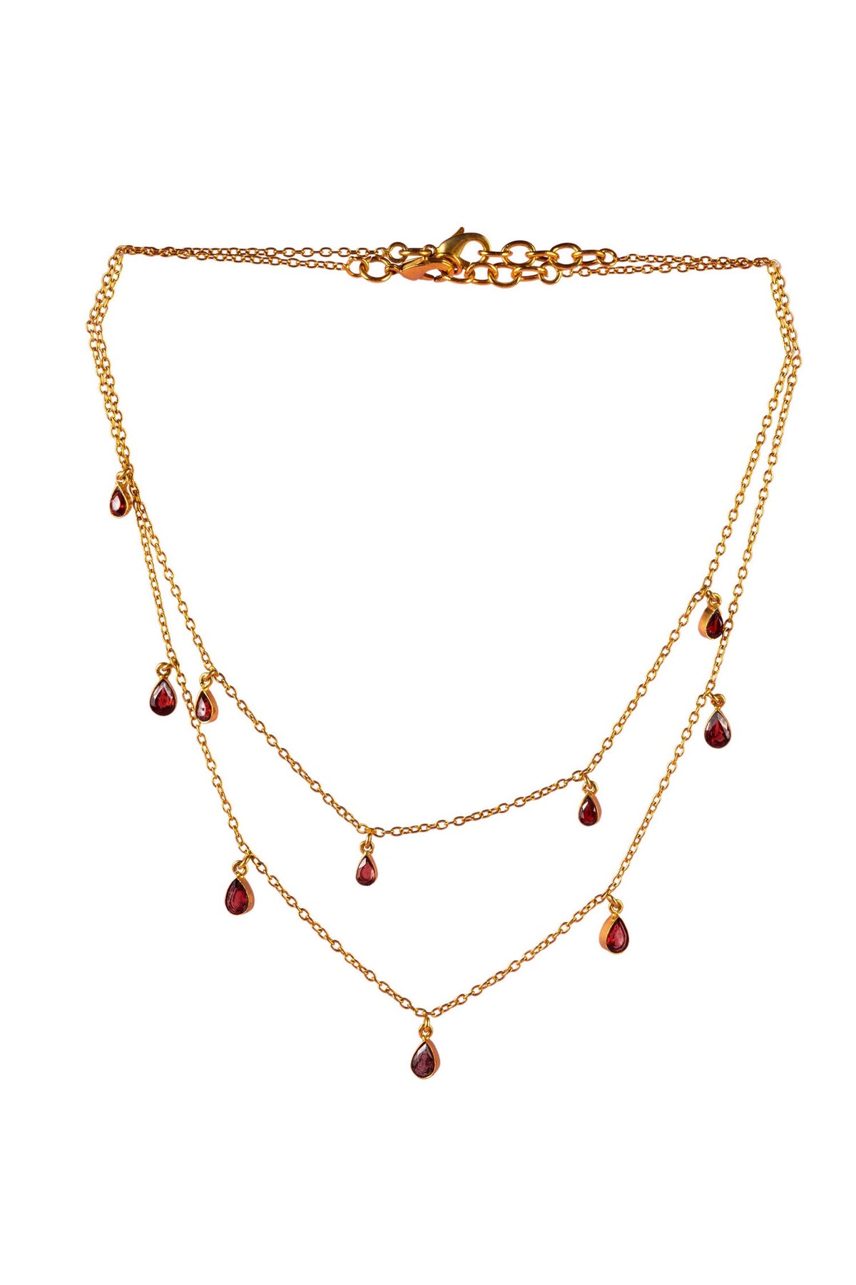 Garnet Witch Stone Studded Chain - Set of 2 