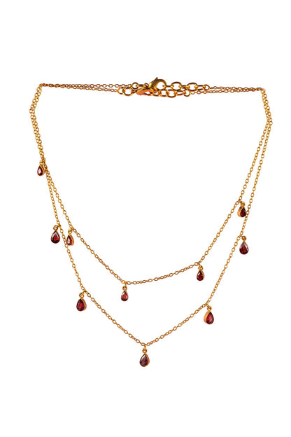 Garnet Witch Stone Studded Chain - Set of 2 