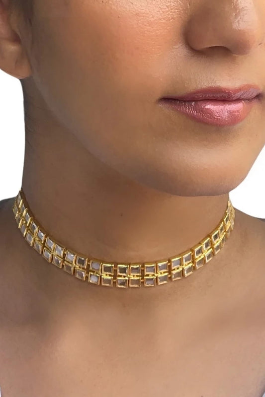 Polki Embellished Double Layered Choker 