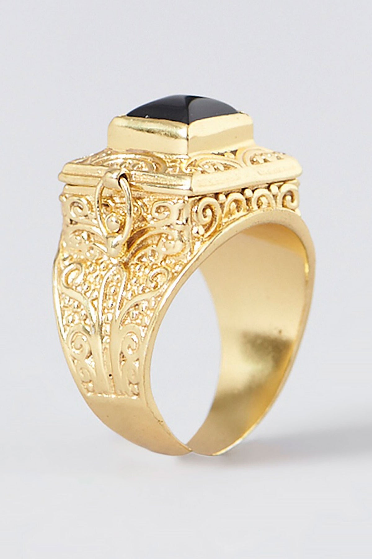 Stone Embellished Poison Ring 