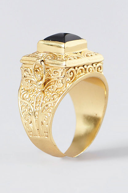Stone Embellished Poison Ring 