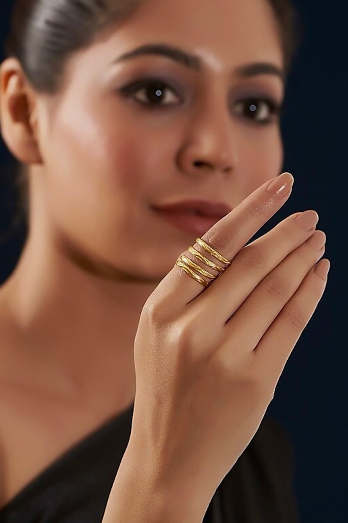 Spring Design Carved Ring 