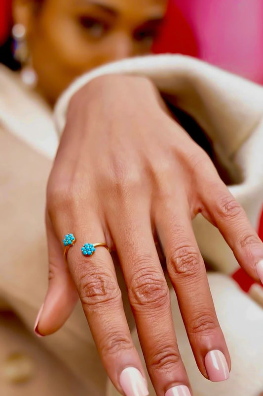Desire Bead Embellished Floral Ring 