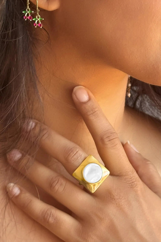 Mother Of Pearl Embellished Ring 