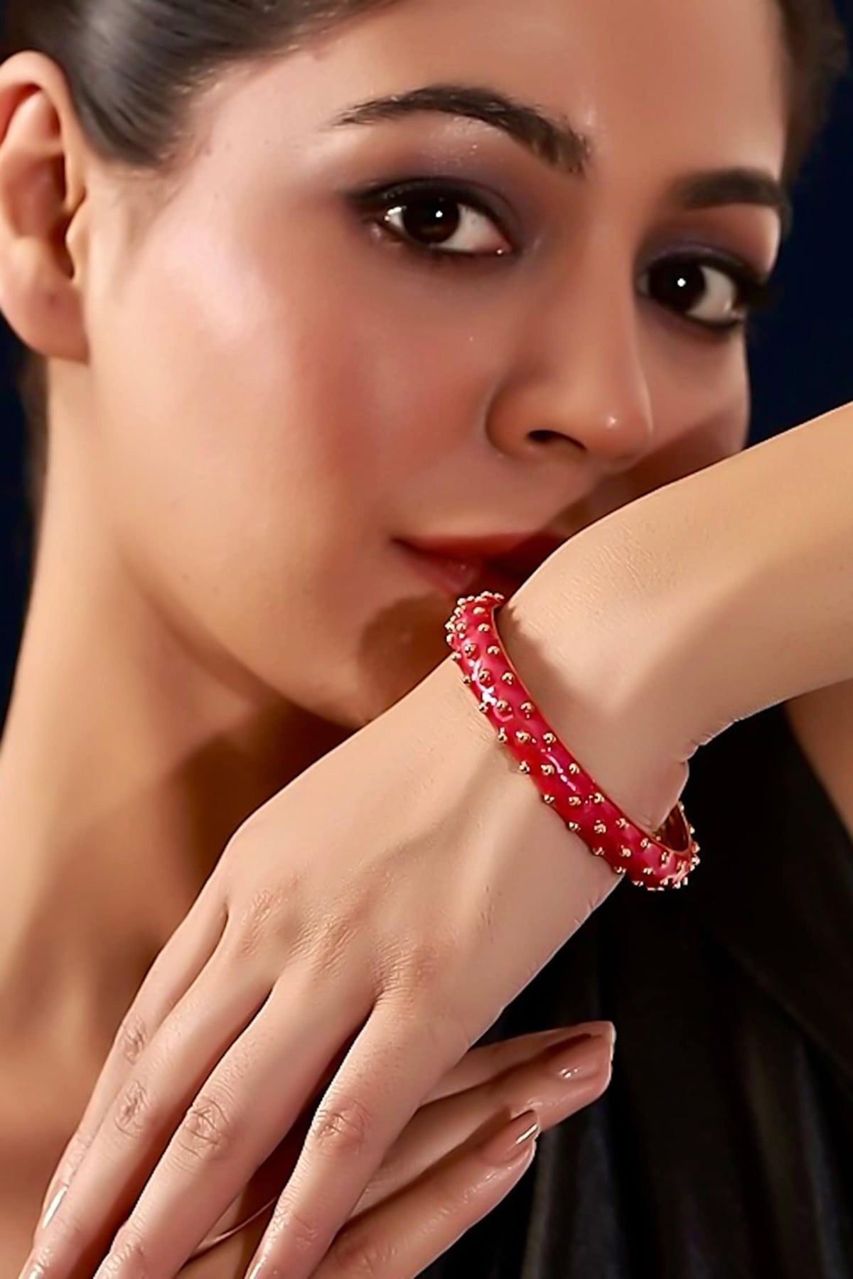 Shakti Enamelled Ghungroo Embellished Bangle 