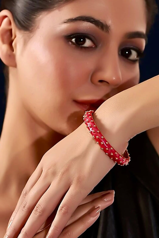 Shakti Enamelled Ghungroo Embellished Bangle 