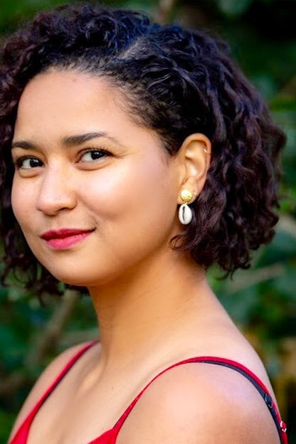 Cowrie Shell Embellished Drop Earrings 
