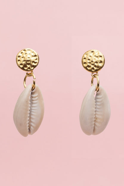 Cowrie Shell Embellished Drop Earrings 
